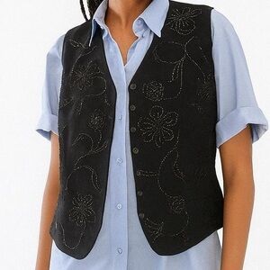Vintage Jones New York Beaded Vest | Boho Indie Y2K Layering Piece